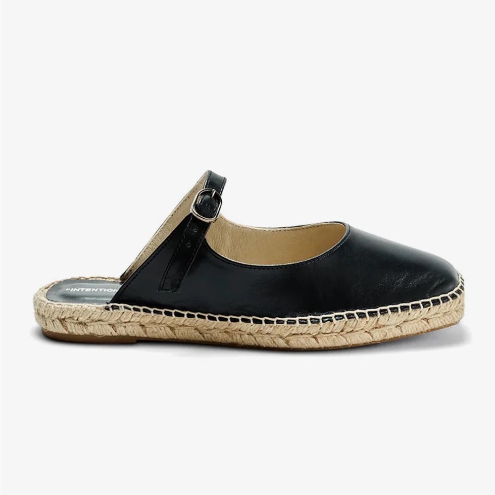 new in box - INTENTIONALLY BLANK reports espadrille slip on flats BLACK 7